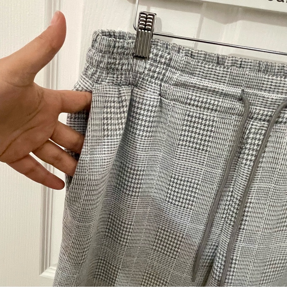 a new day Gray Plaid Drawstring Joggers Large Women SweatPants Athletic Casual - Picture 4 of 7